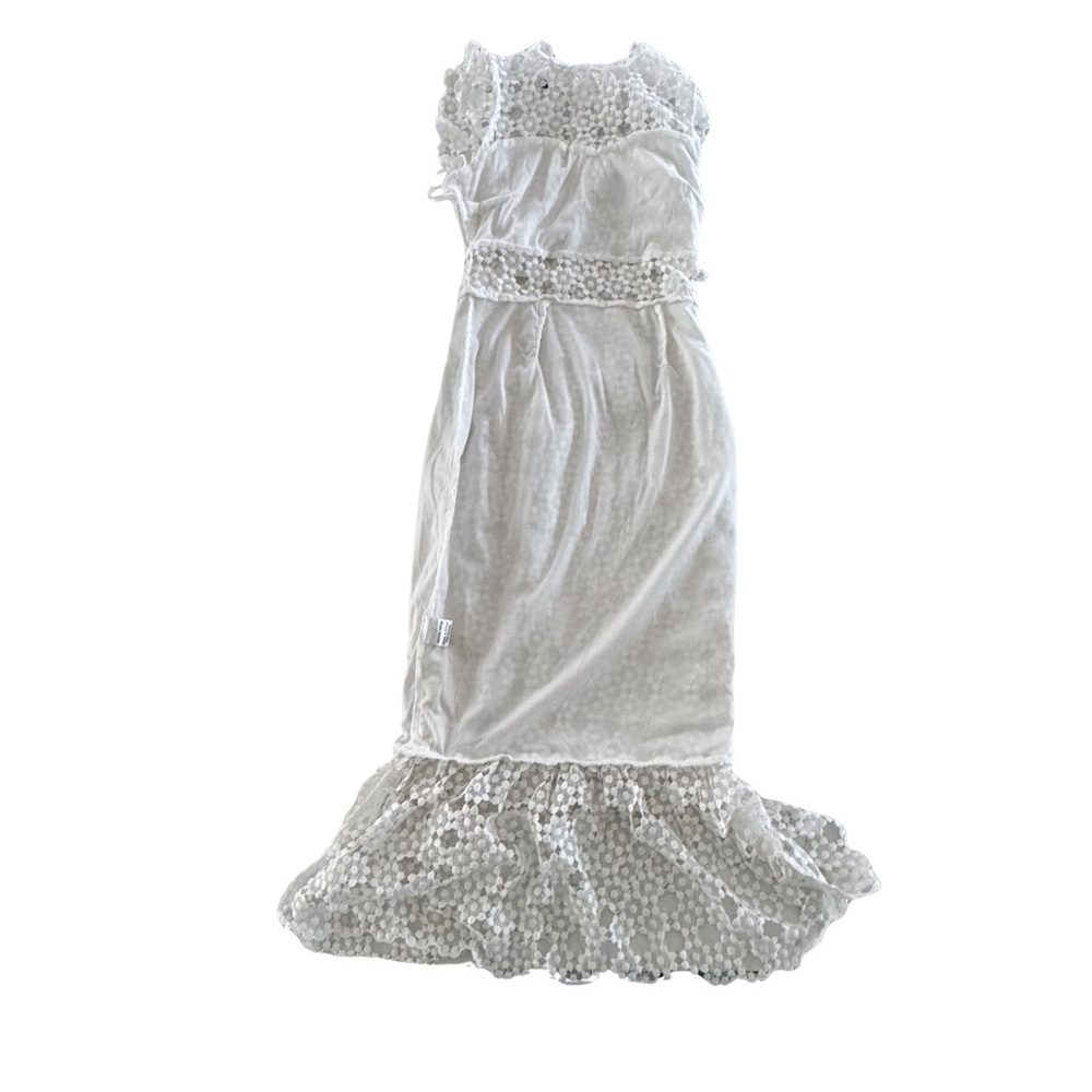 Petal + Pup Lauren Dress White Lace Midi Ruffle Hem Hidden Zip NWT US 6 AU 10 - Picture 7 of 10